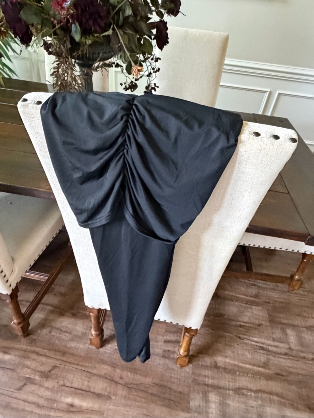 Black Ruched Front Women’s Skirt - Classic Stylish Silhouette